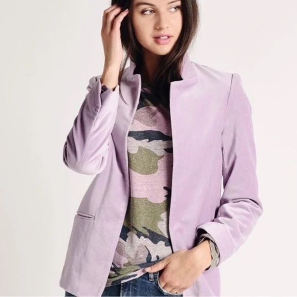 Zadig & Voltaire Volly Velour Lavender Open Jacket Sz-36 - Picture 1 of 11